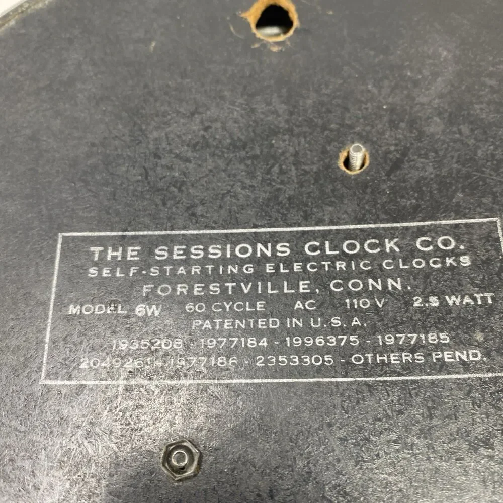 Vintage 1940's Round Wall Clock Parts/repair. Needs Cord